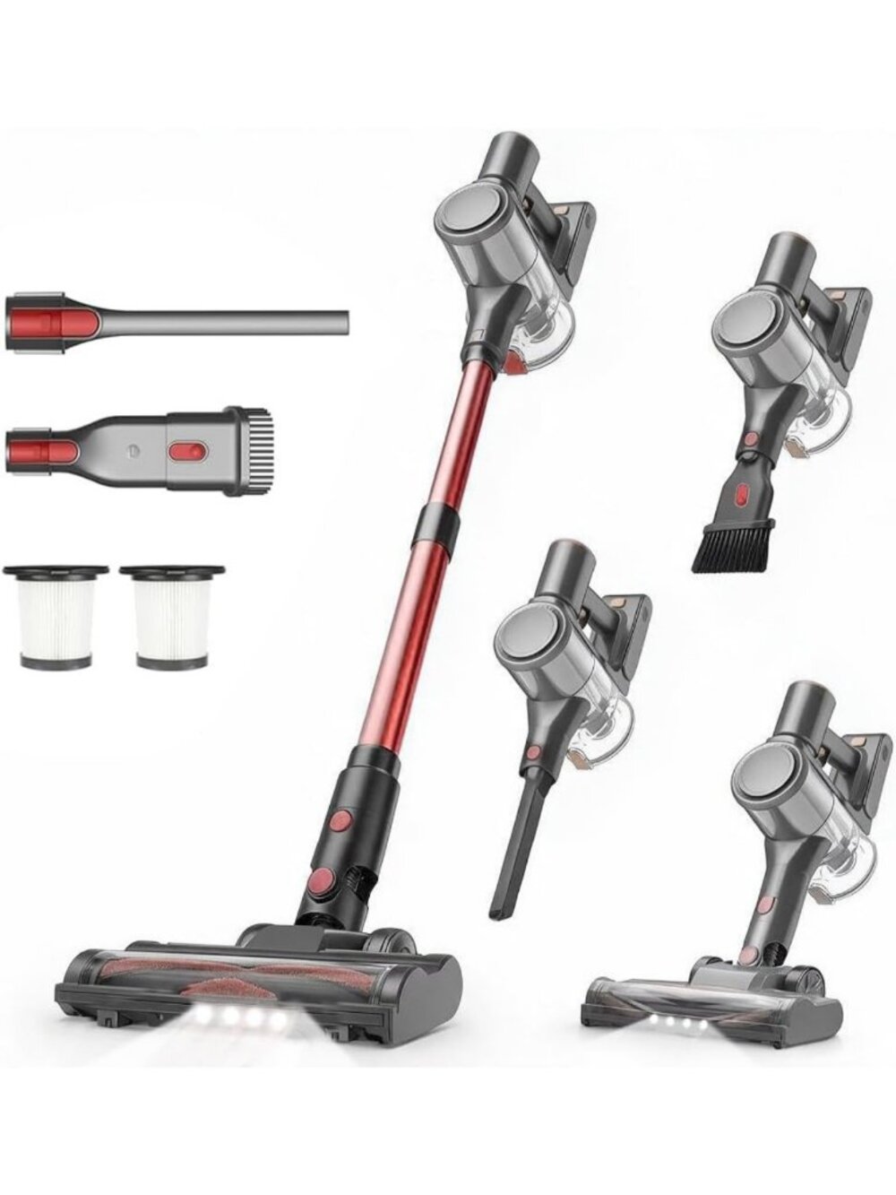 Powerful Cordless Vacuum Cleaner for Home - 580W, 55Kpa, Pet Hair Removal